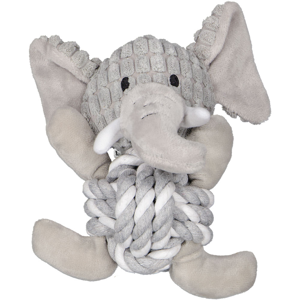 Corde avec balle pour chien - Gris