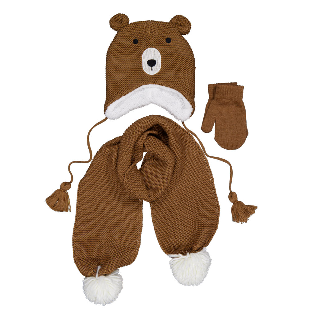 Ãcharpe, bonnet et gants - Marron