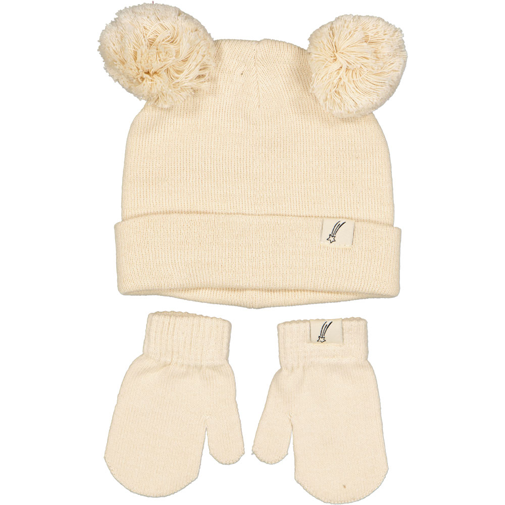 Bonnet avec moufles - Blanc