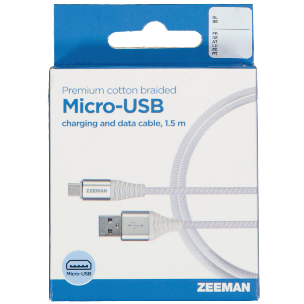 CÃ¢ble de charge micro USB - Blanc