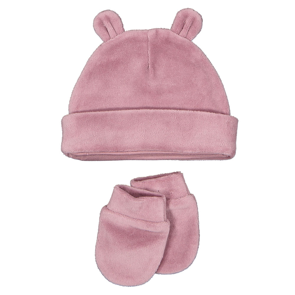 Bonnet avec moufles - Violet