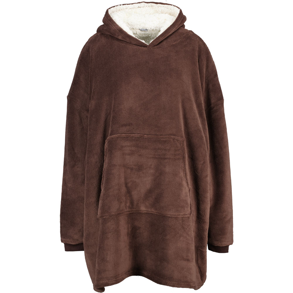 Plaid sweat Ã  capuche - Marron