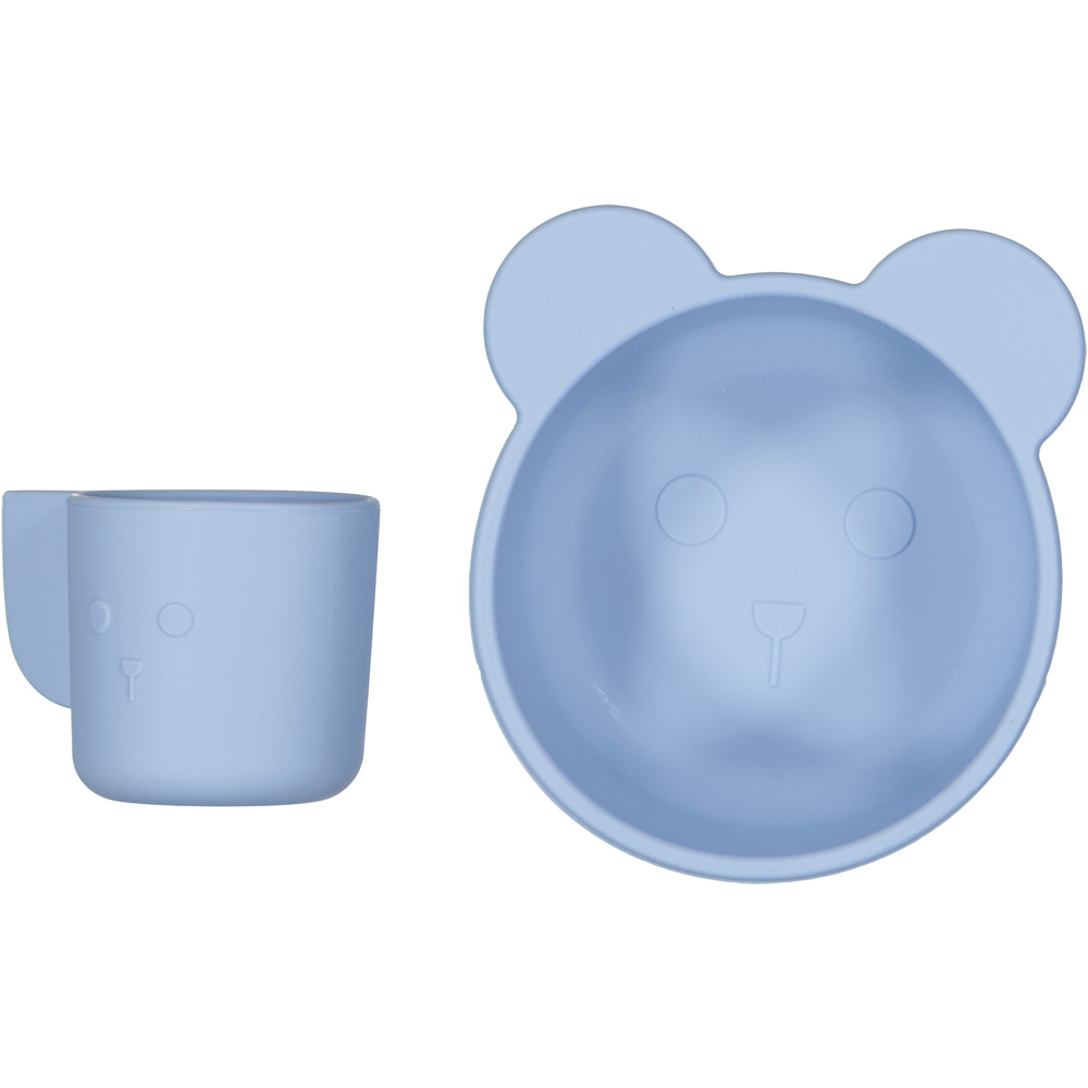 Assiette et couverts - Bleu