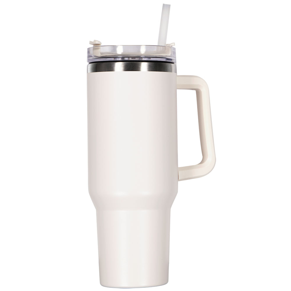 Gobelet avec paille - Blanc