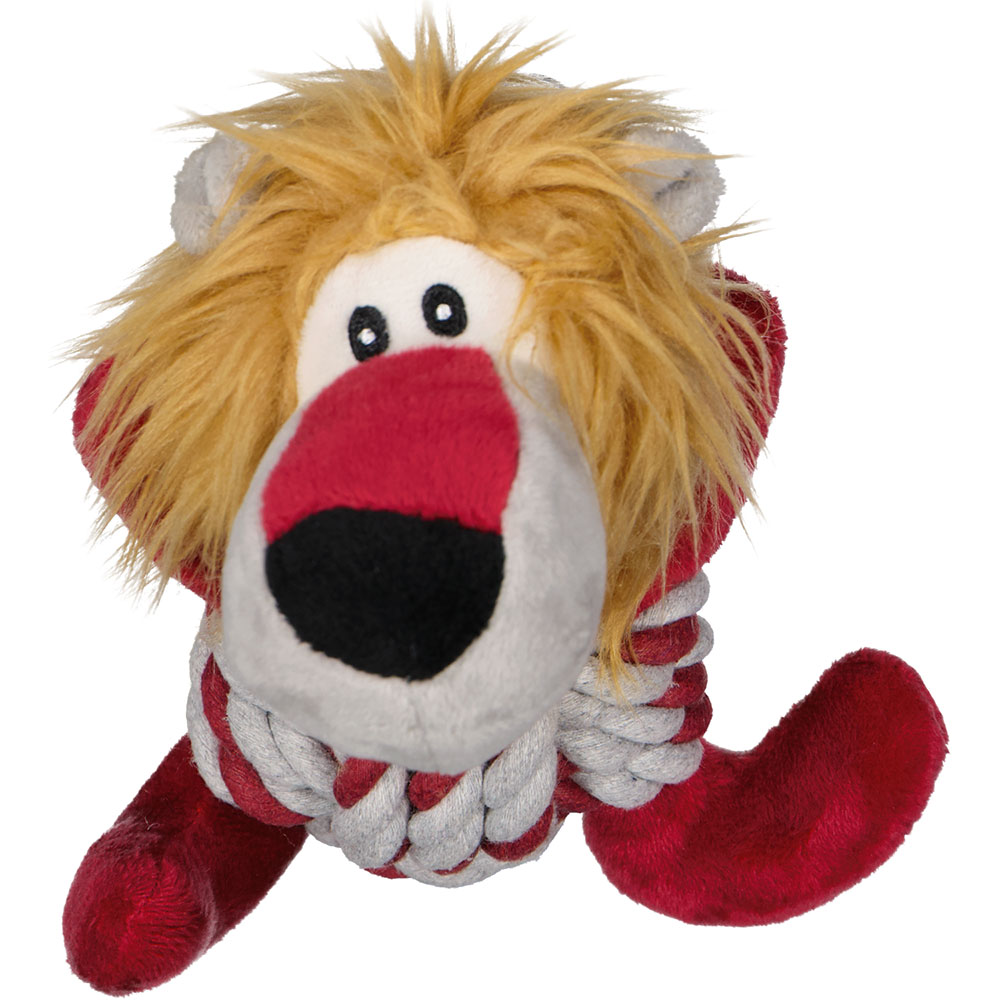 Corde avec balle pour chien - Rouge