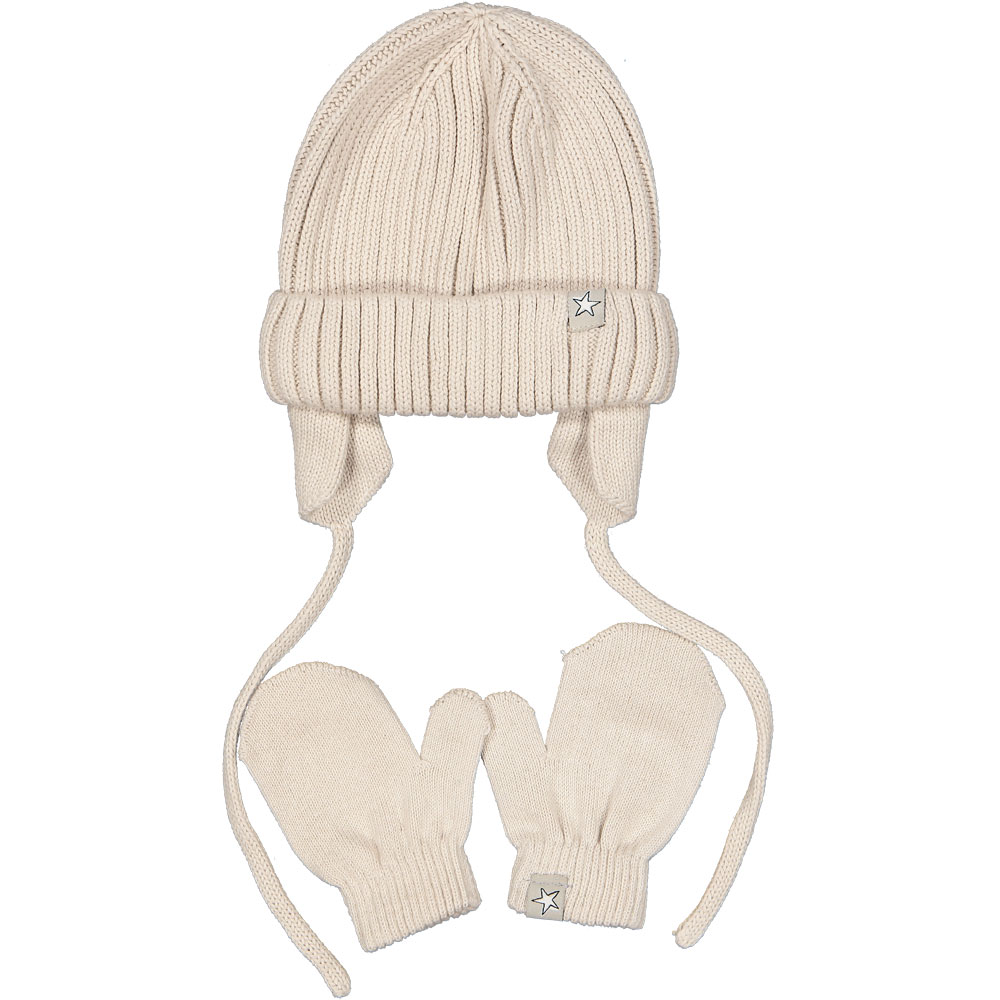 Bonnet avec moufles - Blanc