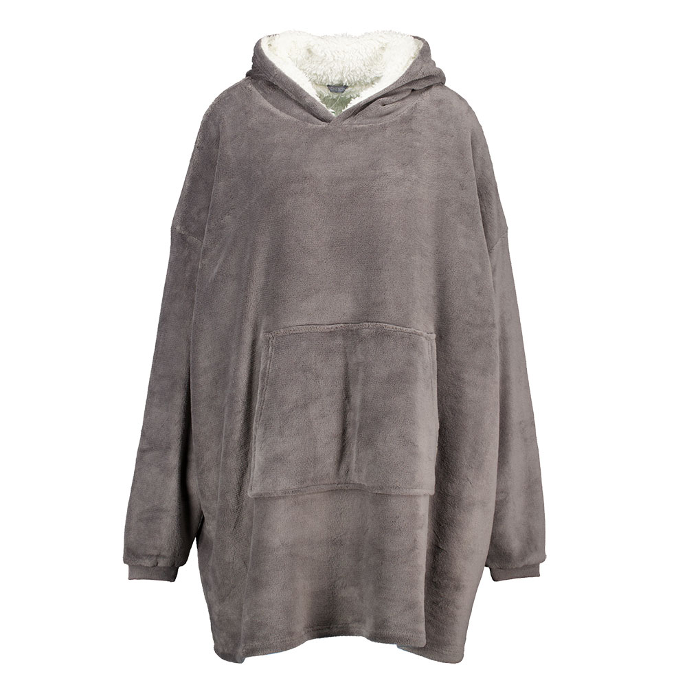 Plaid sweat Ã  capuche - Gris