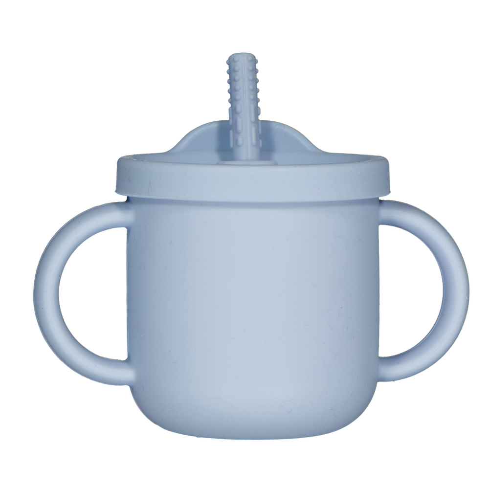 Gobelet avec paille - Bleu