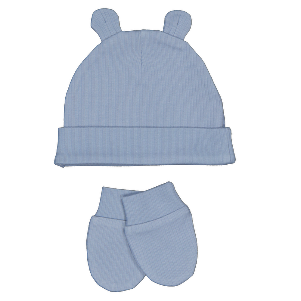 Bonnet avec moufles - Bleu