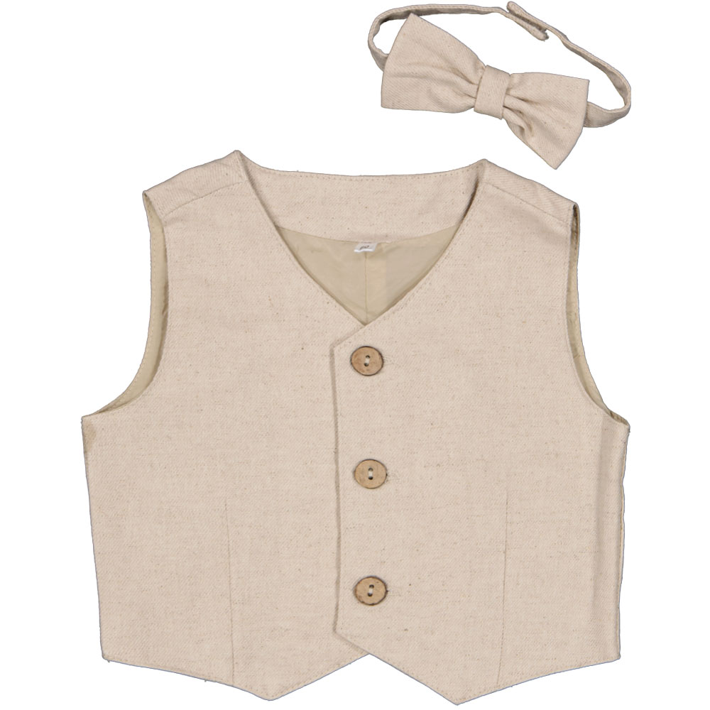Ensemble gilet de costume et nÅud papillon - Beige